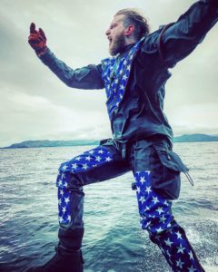 custom drysuit dry suit diving dui flx extreme stars and stripes evel knievel